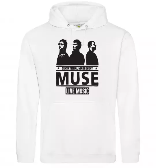 Мужская толстовка (худи) Muse group Белый фото