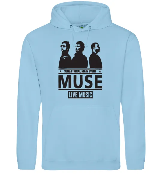 Чоловіча толстовка (худі) Muse group Блакитний фото