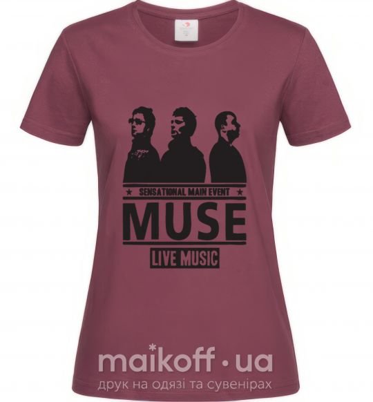 Женская футболка Muse group Бордовый фото