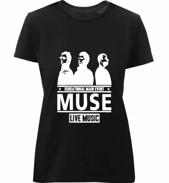 Женская премиум футболка Muse group Черный фото