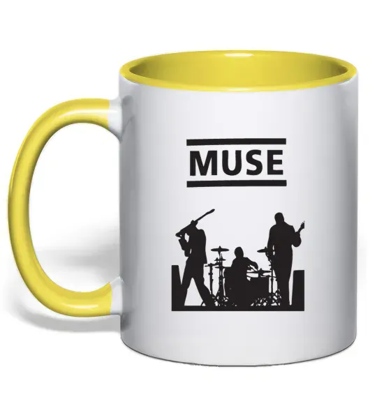 Чашка с цветной ручкой Muse siluet Солнечно желтый фото