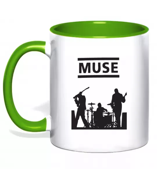 Чашка с цветной ручкой Muse siluet Зеленый фото