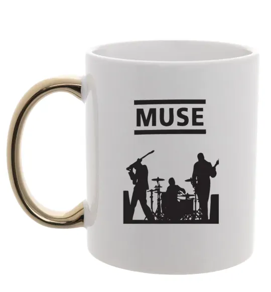 Чашка с цветной ручкой Muse siluet Золото фото