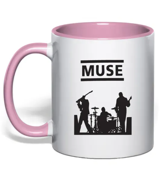 Чашка с цветной ручкой Muse siluet Нежно розовый фото