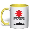 Чашка з кольоровою ручкою Red hot chili peppers city Сонячно жовтий фото
