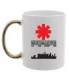 Чашка з кольоровою ручкою Red hot chili peppers city Золото фото