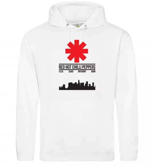 Мужская толстовка (худи) Red hot chili peppers city Белый фото