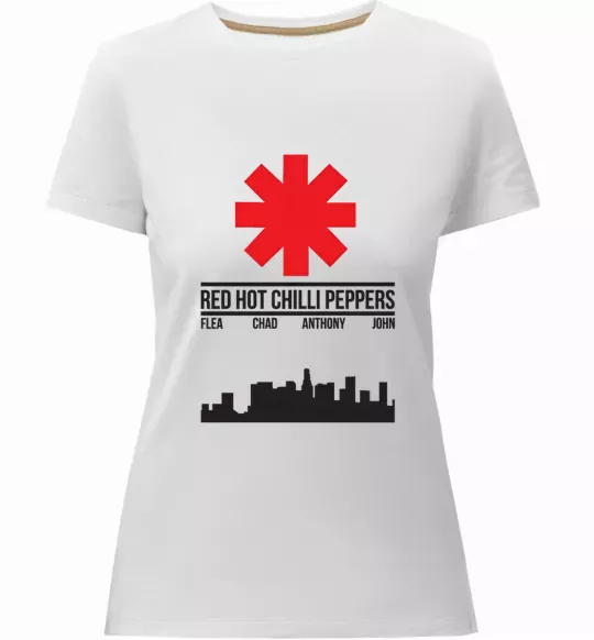 Жіноча преміум футболка Red hot chili peppers city Білий фото