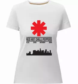 Женская премиум футболка Red hot chilly pappers Белый фото