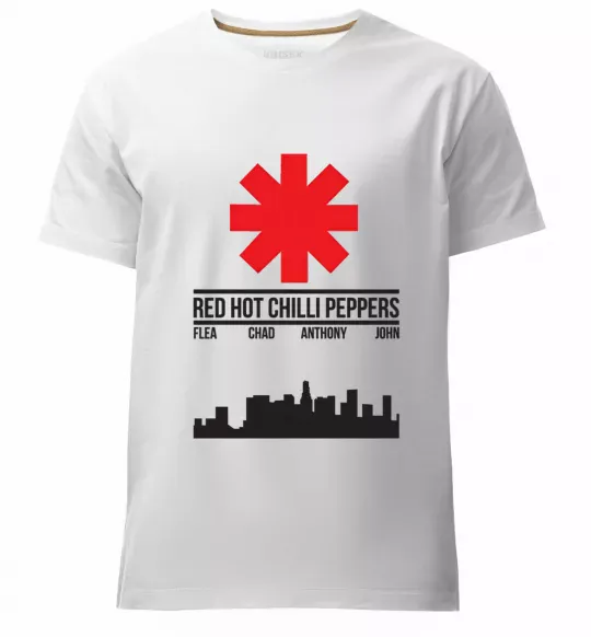 Чоловіча преміум футболка Red hot chili peppers city Білий фото