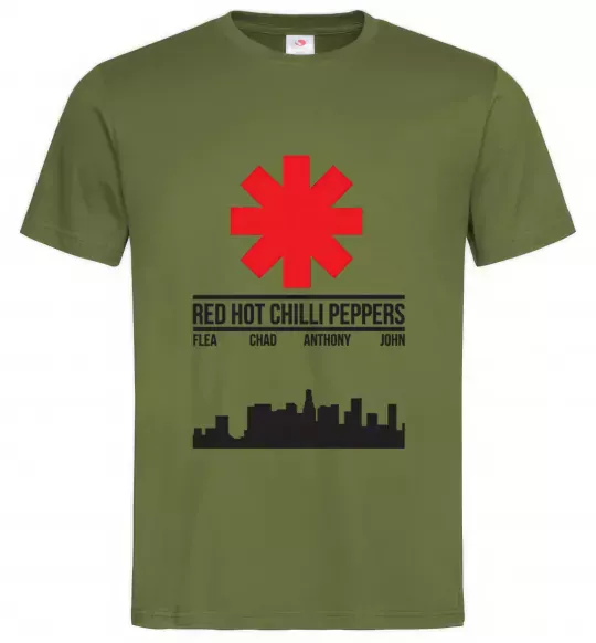 Чоловіча футболка Red hot chili peppers city Оливковий фото
