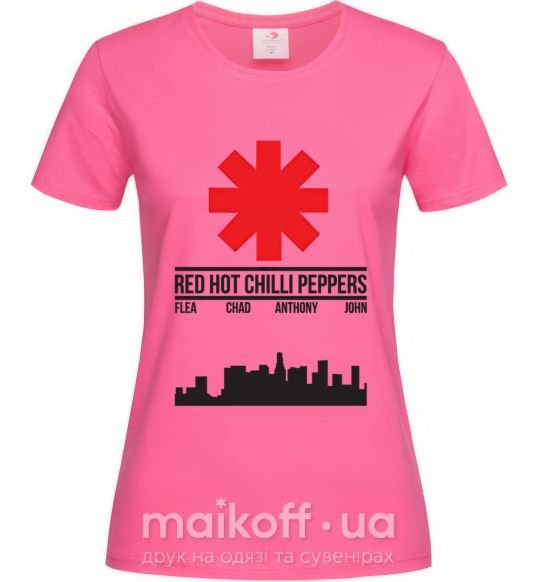 Жіноча футболка Red hot chili peppers city Яскраво-рожевий фото