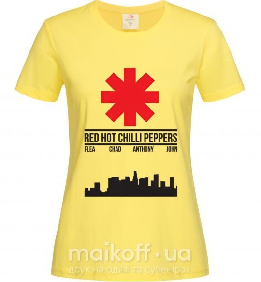 Женская футболка Red hot chili peppers city Лимонный фото