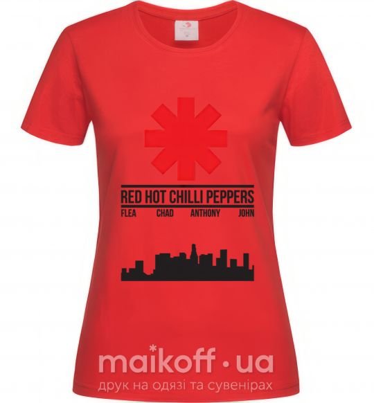 Женская футболка Red hot chili peppers city Красный фото