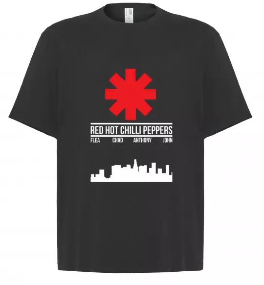 Футболка Оверсайз Red hot chili peppers city Чорний фото