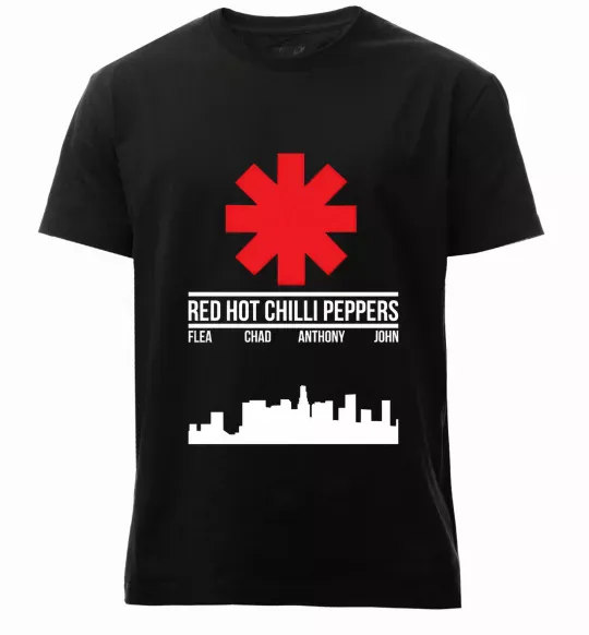 Чоловіча преміум футболка Red hot chili peppers city Чорний фото