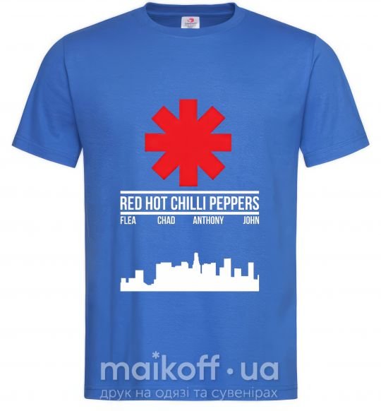 Чоловіча футболка Red hot chili peppers city Яскраво-синій фото