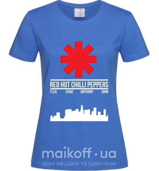 Жіноча футболка Red hot chili peppers city Яскраво-синій фото