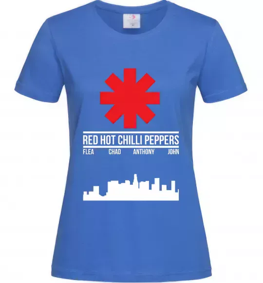 Женская футболка Red hot chili peppers city Ярко-синий фото