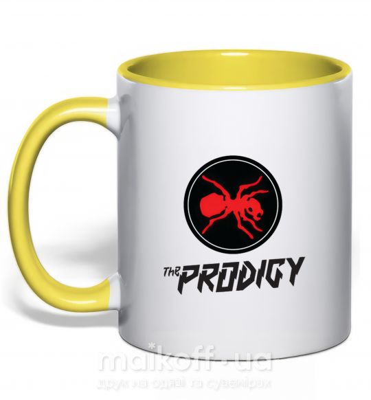 Чашка с цветной ручкой The prodigy Солнечно желтый фото