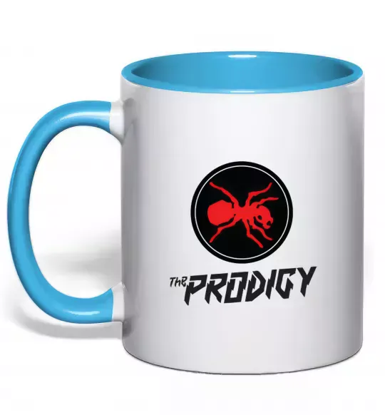 Чашка с цветной ручкой The prodigy Голубой фото