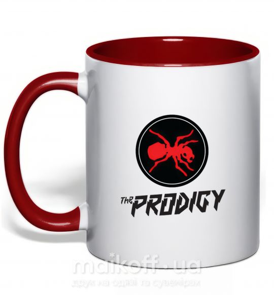 Чашка з кольоровою ручкою The prodigy Червоний фото