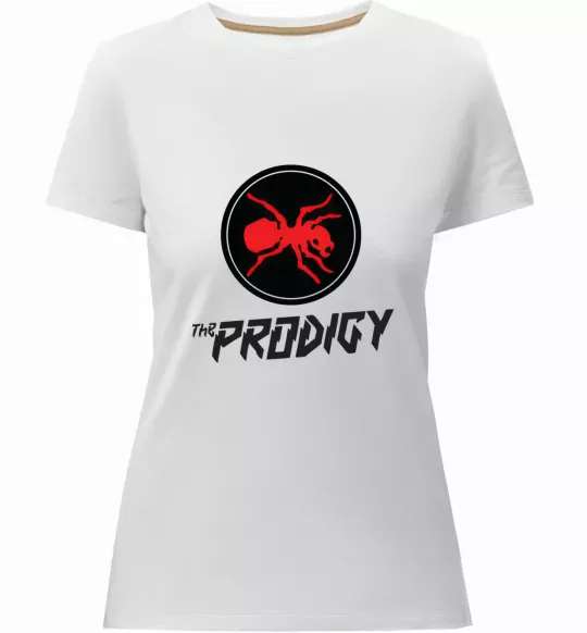 Жіноча преміум футболка The prodigy Білий фото