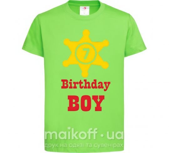Дитяча футболка Birthday Boy Лаймовий фото