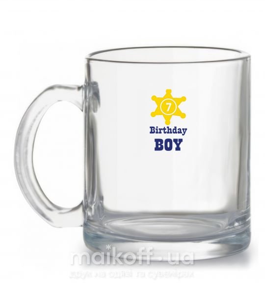 Чашка скляна Birthday Boy Прозорий фото