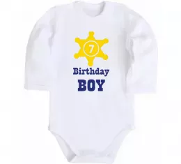 Детский боди Birthday Boy Белый фото