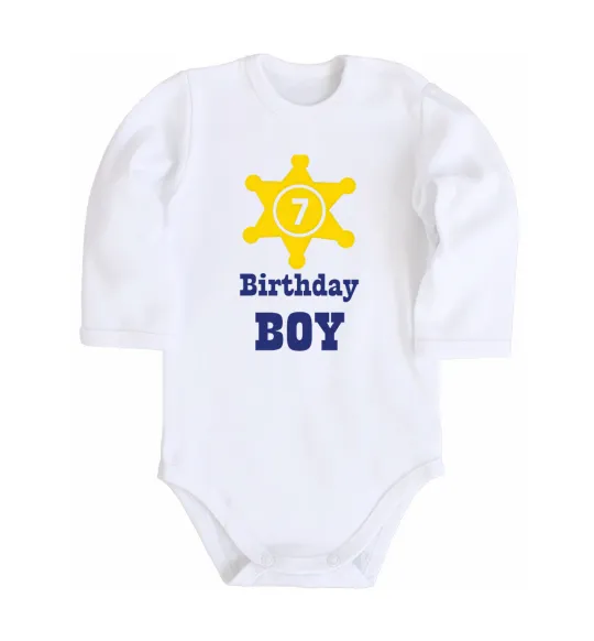 Детский боди Birthday Boy Белый фото