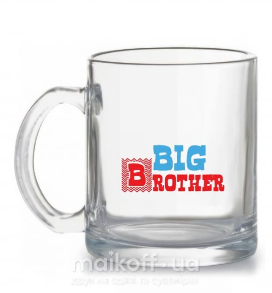 Чашка стеклянная Big brother Прозрачный фото