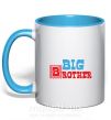 Чашка з кольоровою ручкою Big brother Блакитний фото