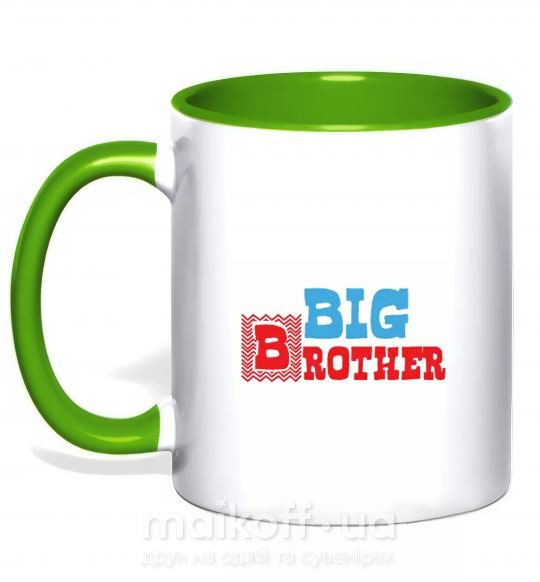 Чашка з кольоровою ручкою Big brother Зелений фото