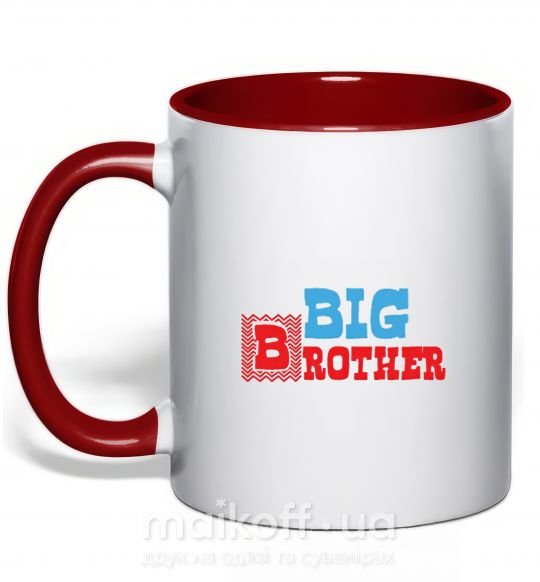 Чашка с цветной ручкой Big brother Красный фото