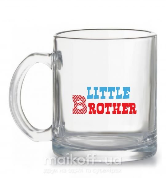 Чашка скляна Little brother Прозорий фото