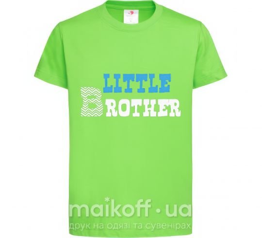 Дитяча футболка Little brother Лаймовий фото