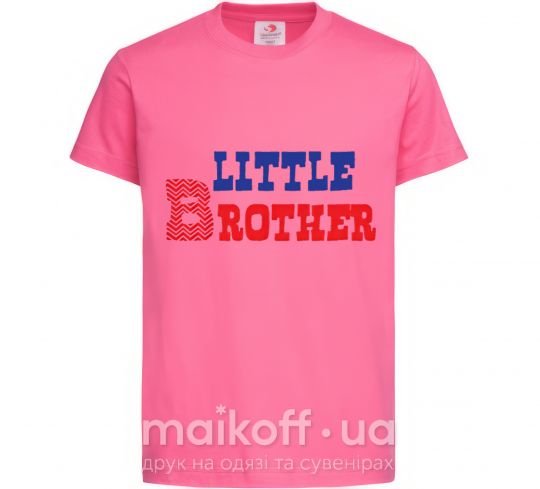 Дитяча футболка Little brother Яскраво-рожевий фото