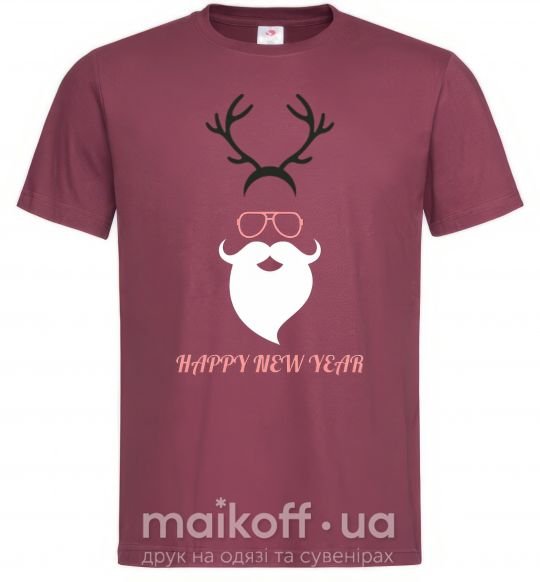 Мужская футболка Hipsta new year Бордовый фото