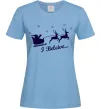 Жіноча футболка I BELIEVE IN SANTA Блакитний Жіноча футболка I BELIEVE IN SANTA Блакитний фото