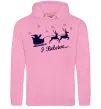 Женская толстовка (худи) I BELIEVE IN SANTA Розовый фото
