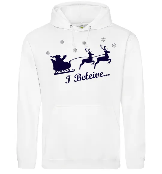 Жіноча толстовка (худі) I BELIEVE IN SANTA Білий фото