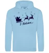 Женская толстовка (худи) I BELIEVE IN SANTA Голубой фото