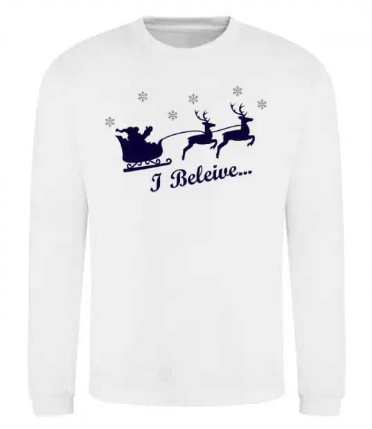 Світшот I BELIEVE IN SANTA Білий фото