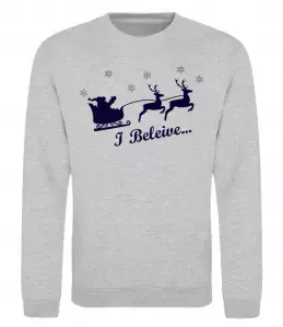 Свитшот I BELIEVE IN SANTA Серый меланж фото