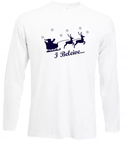 Лонгслів I BELIEVE IN SANTA Білий фото