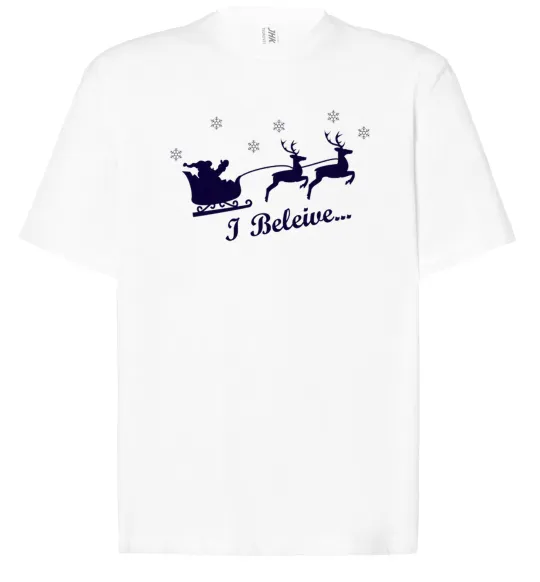 Футболка Оверсайз I BELIEVE IN SANTA Білий фото