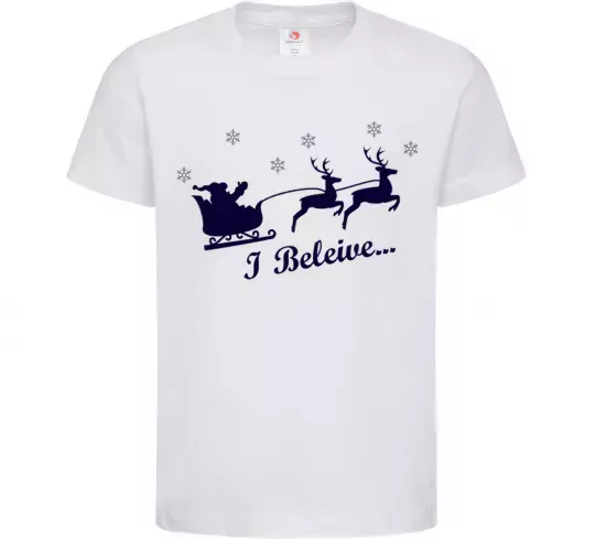 Дитяча футболка I BELIEVE IN SANTA Білий фото