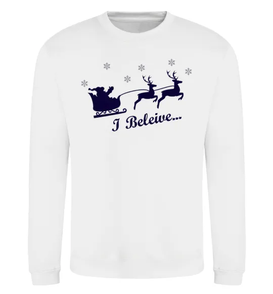 Світшот I BELIEVE IN SANTA Білий фото