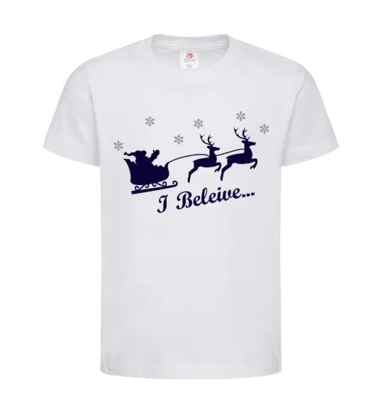 Дитяча футболка I BELIEVE IN SANTA Білий фото